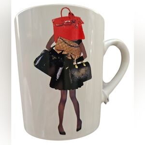 Amanda Greenwood Stylish Women's Bag Collection Mug w/ Red Inside. New W…